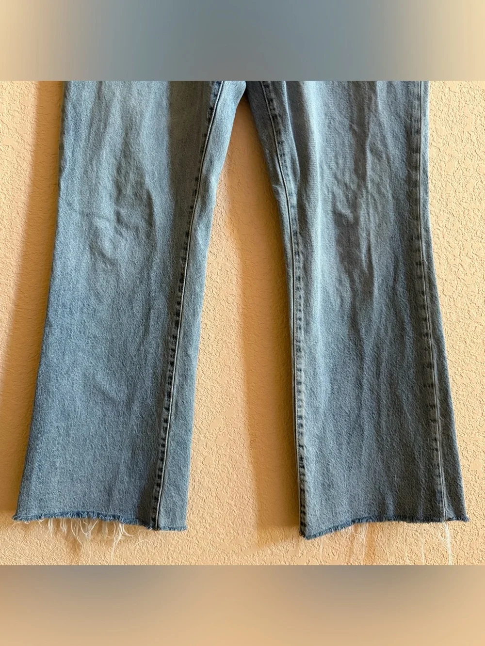 Aerpopstale Jeans Women's 8 Blue Medium Wash High Rise Boyfriend Flare Jeans